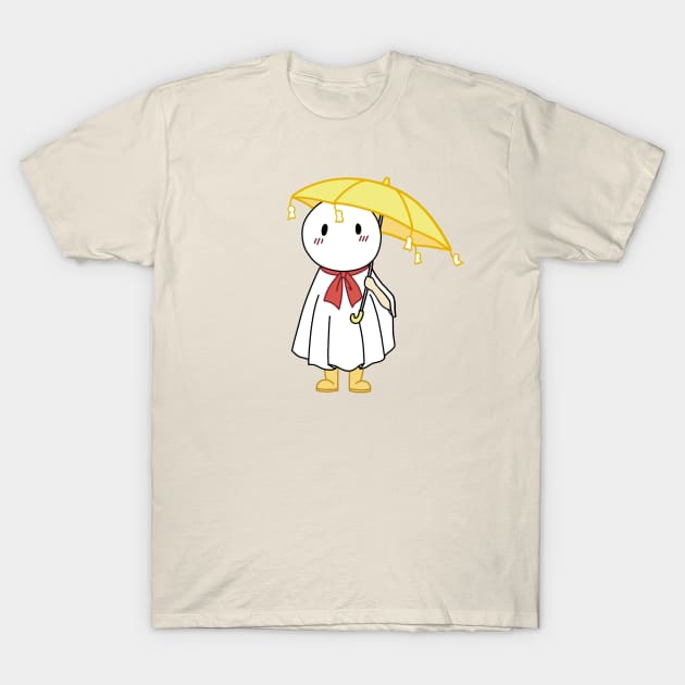 Weathering with you nagi umbrella yellow background T-Shirt by ballooonfish